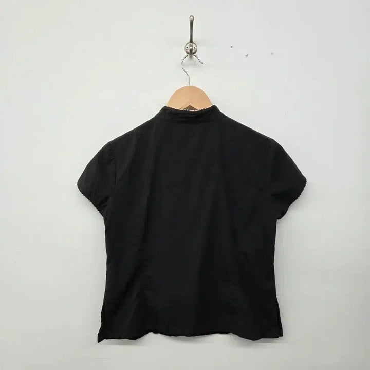 [BUNJANG] Burberry Black China Collar Short Sleeve Shirt (Women&