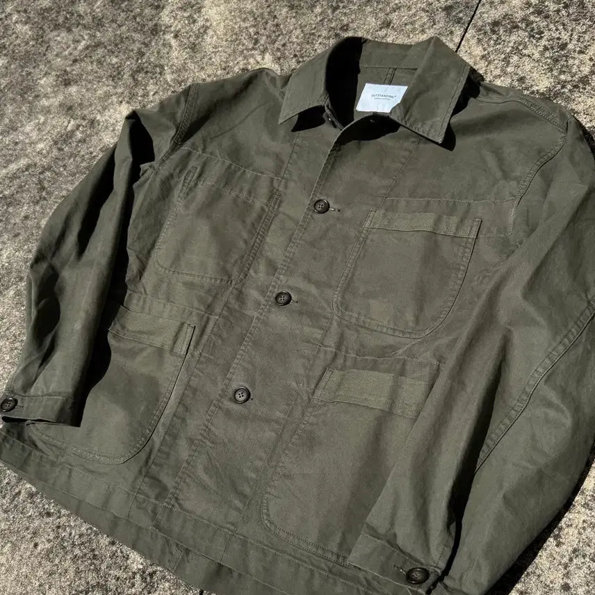[BUNJANG] Outstanding French Work Jacket (Olive) / [1] 아웃스탠딩 프렌치 워크 자켓(올리브)
