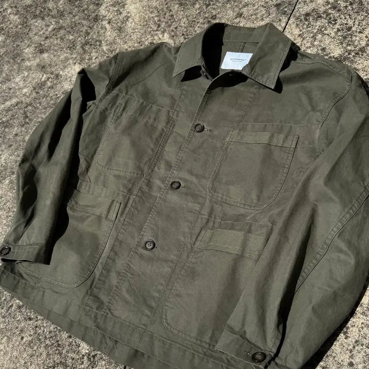 [BUNJANG] Outstanding French Work Jacket (Olive) / [1] 아웃스탠딩 프렌치 워크 자켓(올리브)