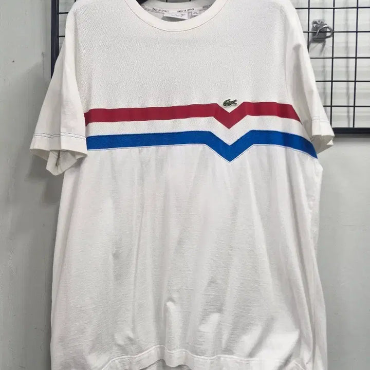 [BUNJANG] Lacoste Striped T-shirt (110 XXL) / 110XXL 라코스테 스트라이프 반팔티.