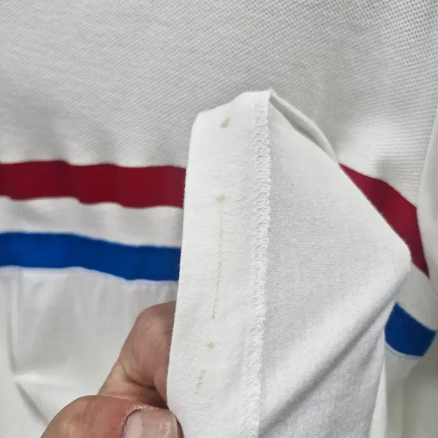 [BUNJANG] Lacoste Striped T-shirt (110 XXL) / 110XXL 라코스테 스트라이프 반팔티.