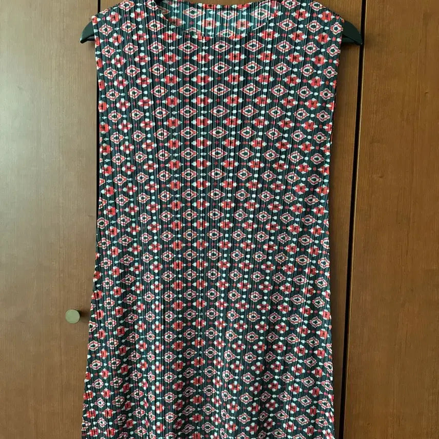 [BUNJANG] Patterned Pleated Long Dress / 패턴 플리츠 롱 원피스