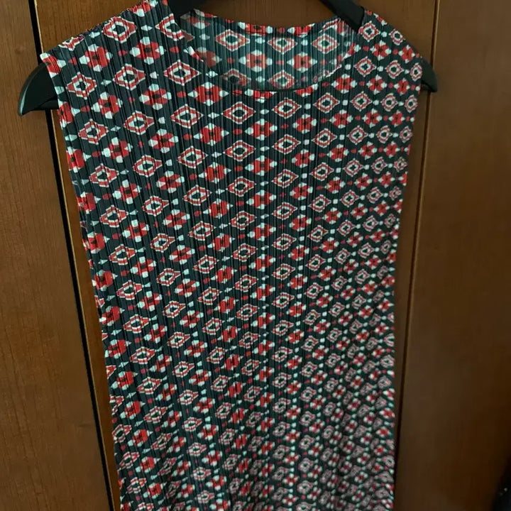 [BUNJANG] Patterned Pleated Long Dress / 패턴 플리츠 롱 원피스