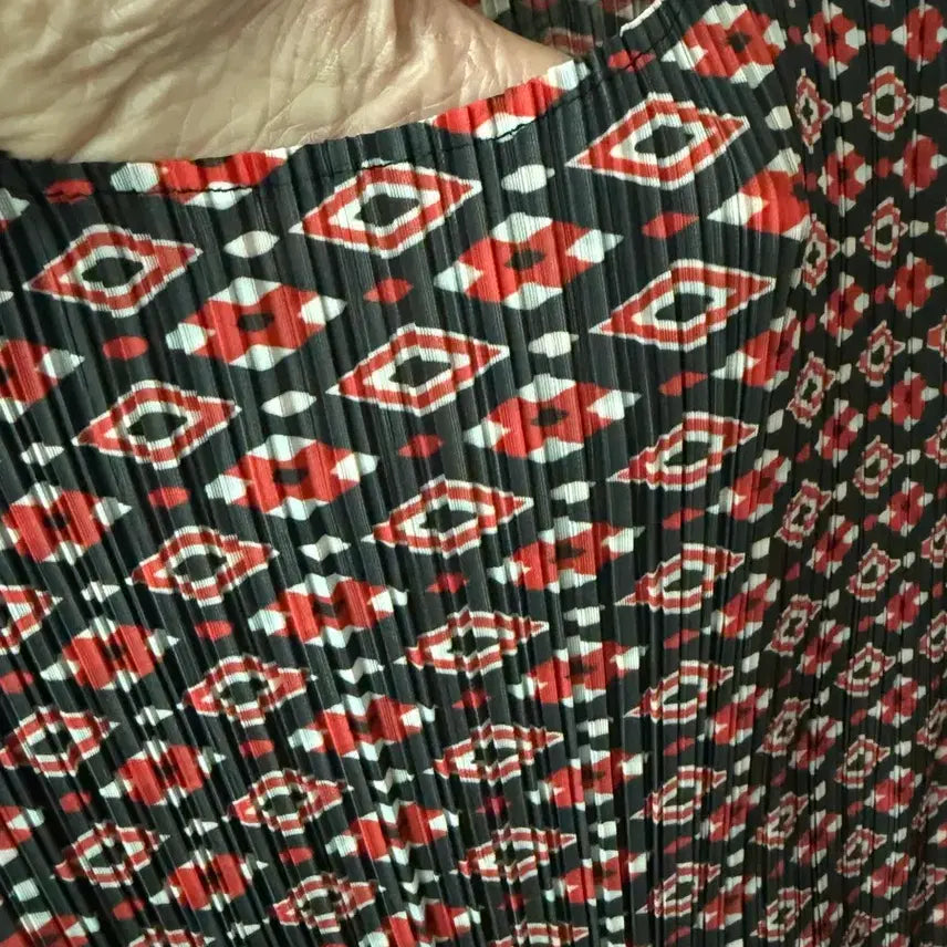 [BUNJANG] Patterned Pleated Long Dress / 패턴 플리츠 롱 원피스
