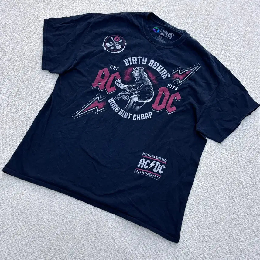 [BUNJANG] AC/DC Graphic T-shirt (Liquid Blue) - XL / XL 리퀴드블루 AC/DC 그래픽 반팔 0409E