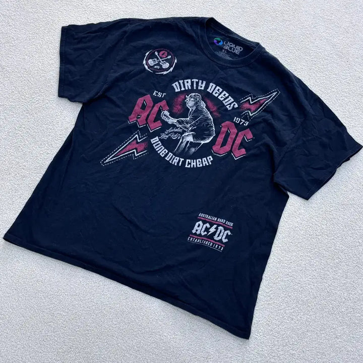 [BUNJANG] AC/DC Graphic T-shirt (Liquid Blue) - XL / XL 리퀴드블루 AC/DC 그래픽 반팔 0409E