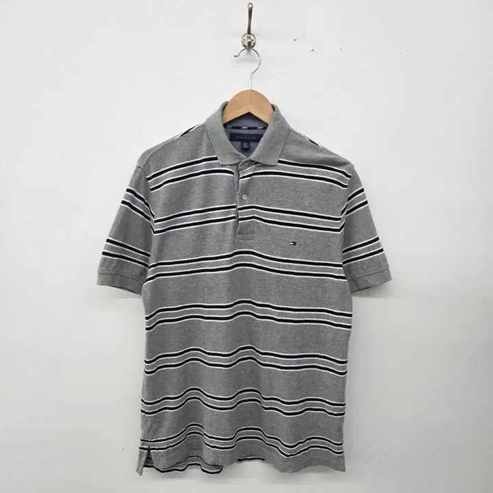 [SOLD OUT] 타미힐피거 스트라이프 카라티 그레이 남m