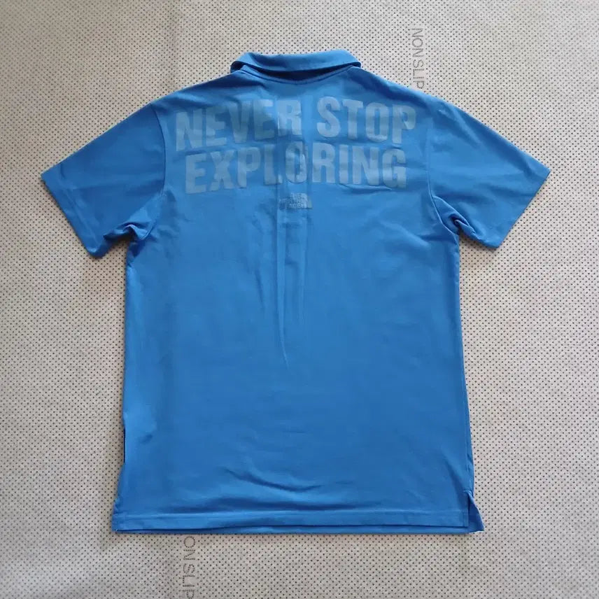 [BUNJANG] The North Face Blue Short Sleeve Polo T-Shirt / 노스페이스 블루 반팔 폴로티