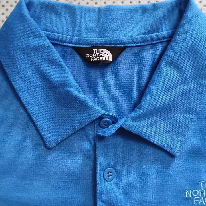 [BUNJANG] The North Face Blue Short Sleeve Polo T-Shirt / 노스페이스 블루 반팔 폴로티