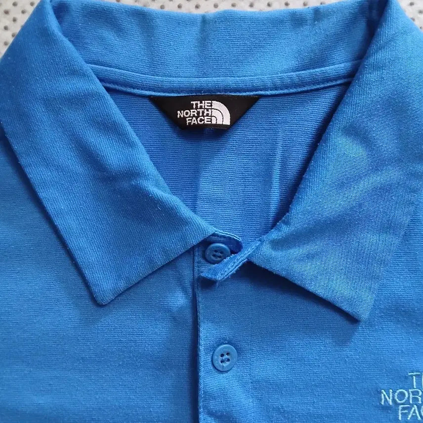 [BUNJANG] The North Face Blue Short Sleeve Polo T-Shirt / 노스페이스 블루 반팔 폴로티