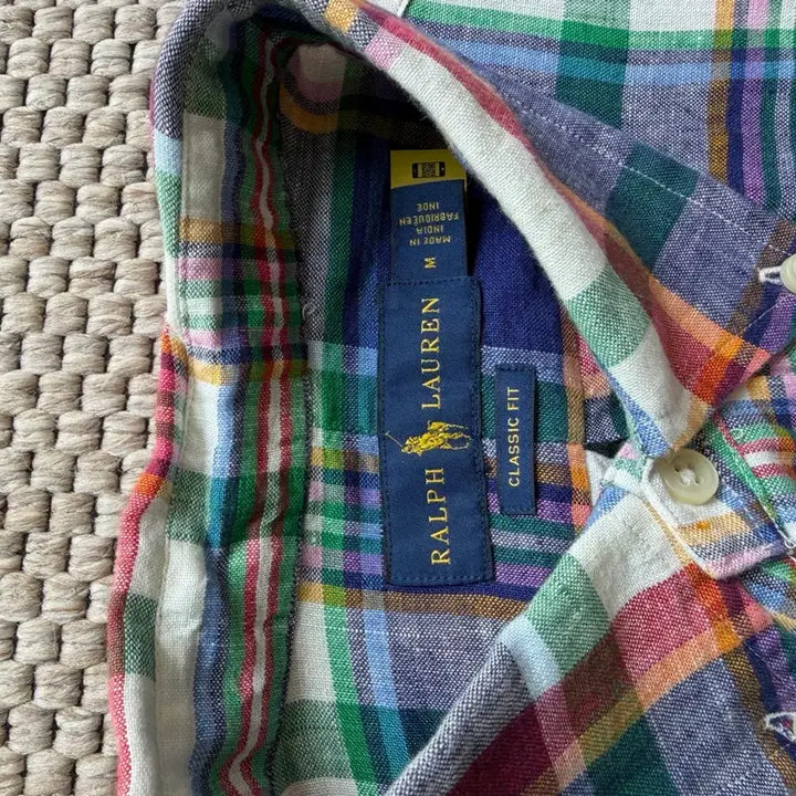 [BUNJANG] Polo Linen Checkered Shirt - M Size / 폴로 린넨 체크 셔츠 M사이즈 팝니다.