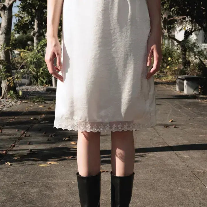 [BUNJANG] Deheve Glossy Lace Skirt - Ivory - M / 드헤베 glossy lace skirt 레이스 스커트 M