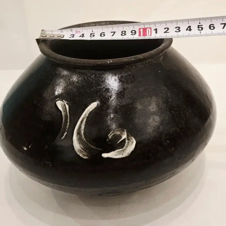 [SOLD OUT] 조선후기  흑유 항아리 퇴화문  도자기  골동품 입니다