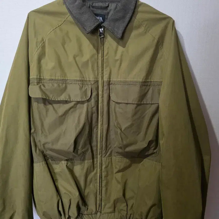 [BUNJANG] ZARA Corduroy Collar Jumper Khaki / 자라 코듀로이 카라 점퍼 카키색