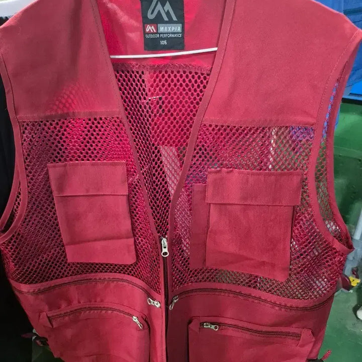 [BUNJANG] Maxpia Red Fishing Vest Size 105 &amp; 110 / 맥스피아 레드 피싱 새 조끼 105 사이즈 110 개당
