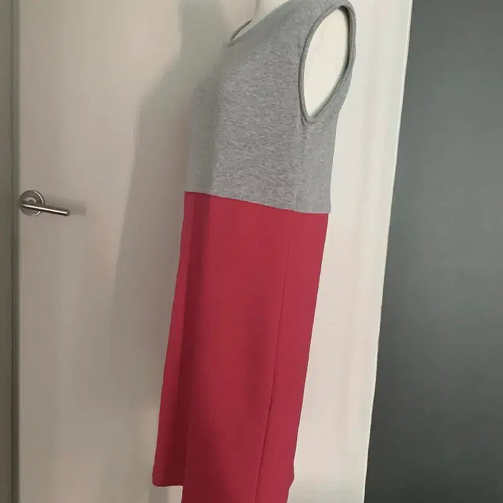 [BUNJANG] Sleeveless Color Block Maxi Dress / 롱원피스,민소매원피스,나시원피스,배색 원피스,프리사이즈,핑크,그레이