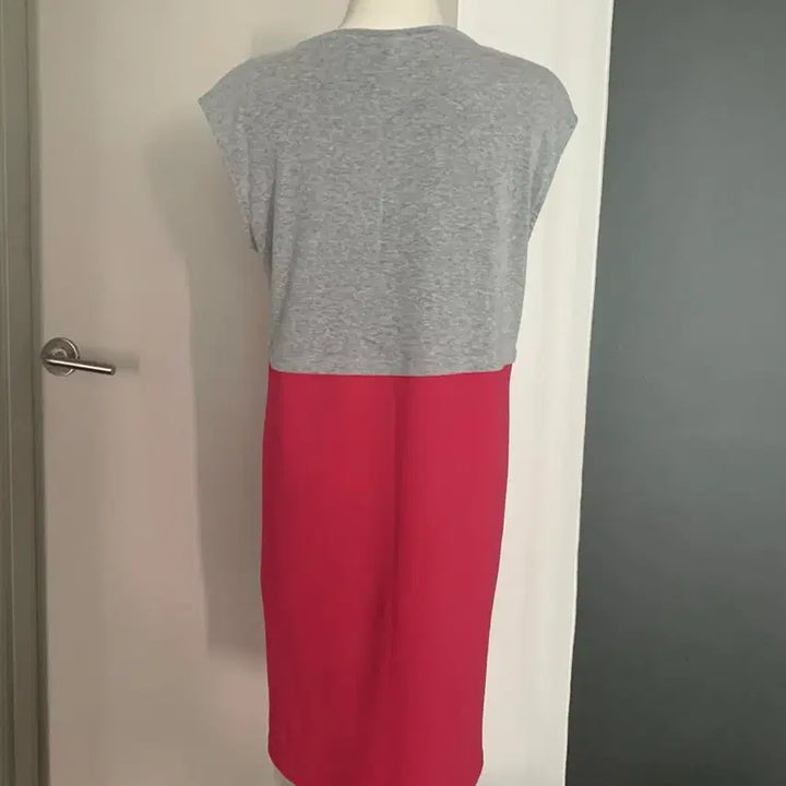 [BUNJANG] Sleeveless Color Block Maxi Dress / 롱원피스,민소매원피스,나시원피스,배색 원피스,프리사이즈,핑크,그레이