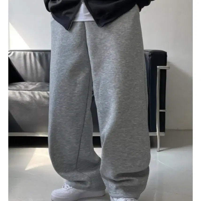 [BUNJANG] Wide Banding Pants Grey / (새제품) 와이드 밴딩 팬츠 츄리닝바지 그레이컬러