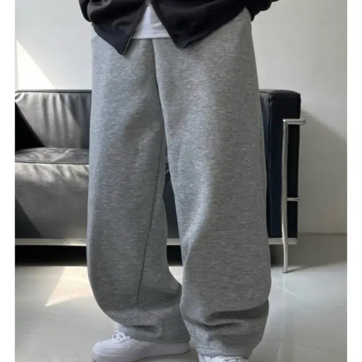 [BUNJANG] Wide Banding Pants Grey / (새제품) 와이드 밴딩 팬츠 츄리닝바지 그레이컬러