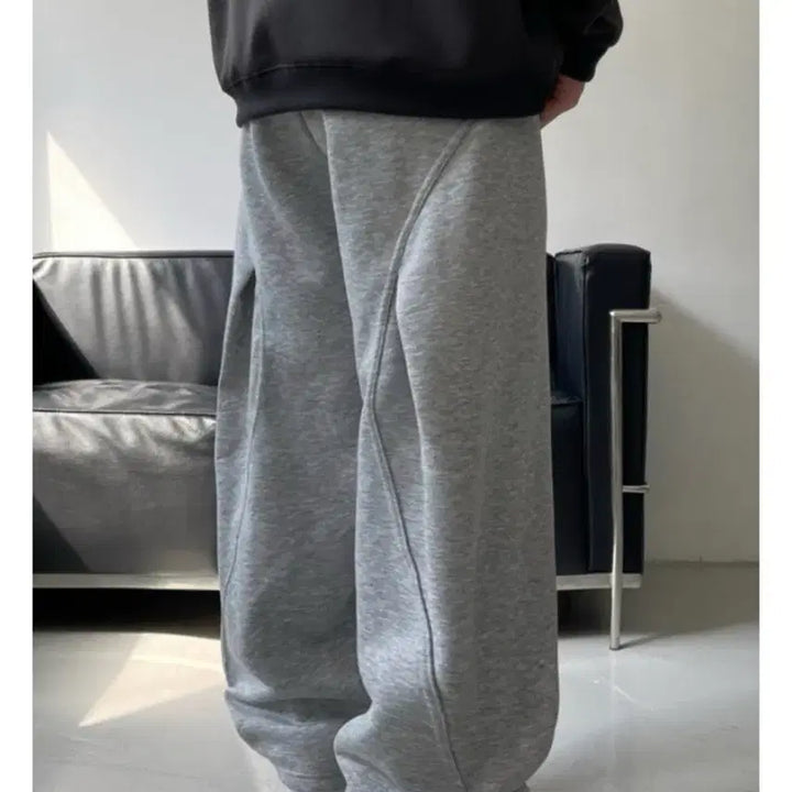 [BUNJANG] Wide Banding Pants Grey / (새제품) 와이드 밴딩 팬츠 츄리닝바지 그레이컬러