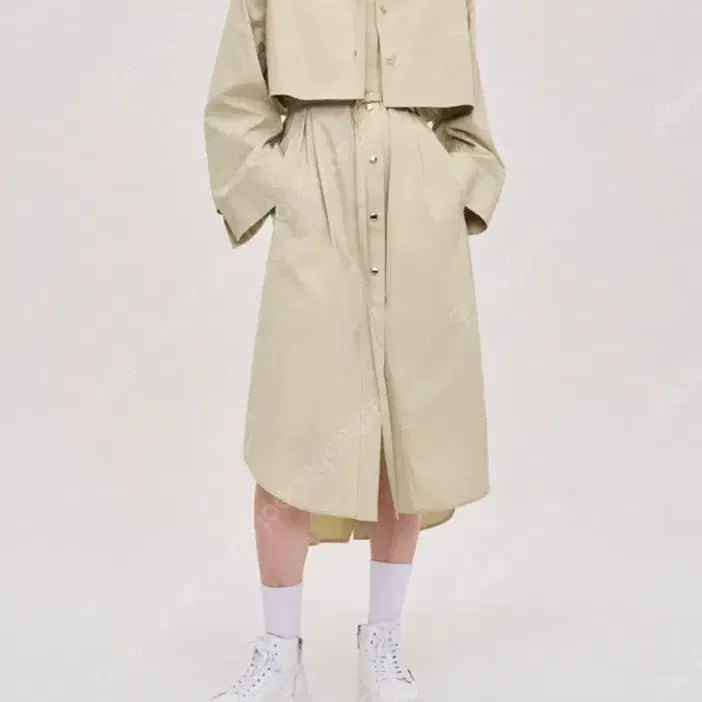 [BUNJANG] System Belted Asymmetric Dress Jacket Trench / 시스템 벨티드 언밸런스 드레스 자켓 트렌치
