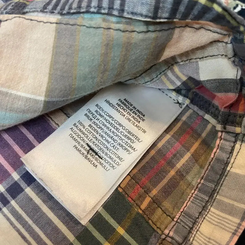 [BUNJANG] Polo Madras Patchwork Camp Shirt / 폴로 마드라스 패치워크 캠프셔츠 M