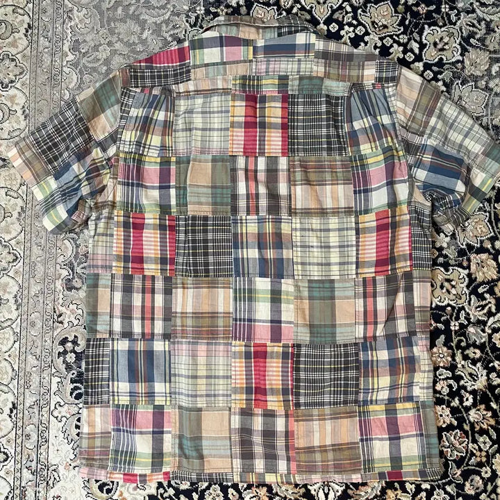 [BUNJANG] Polo Madras Patchwork Camp Shirt / 폴로 마드라스 패치워크 캠프셔츠 M