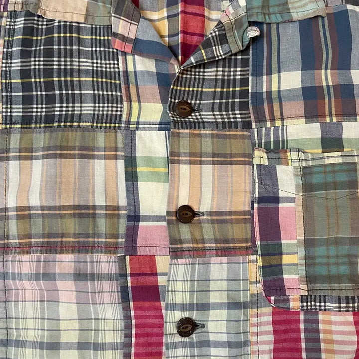 [BUNJANG] Polo Madras Patchwork Camp Shirt / 폴로 마드라스 패치워크 캠프셔츠 M