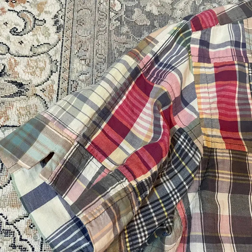 [BUNJANG] Polo Madras Patchwork Camp Shirt / 폴로 마드라스 패치워크 캠프셔츠 M
