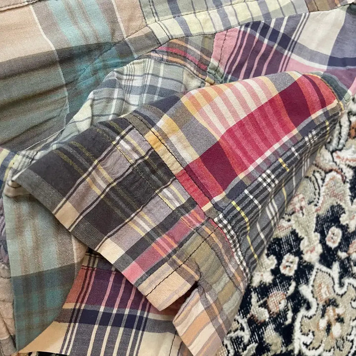 [BUNJANG] Polo Madras Patchwork Camp Shirt / 폴로 마드라스 패치워크 캠프셔츠 M