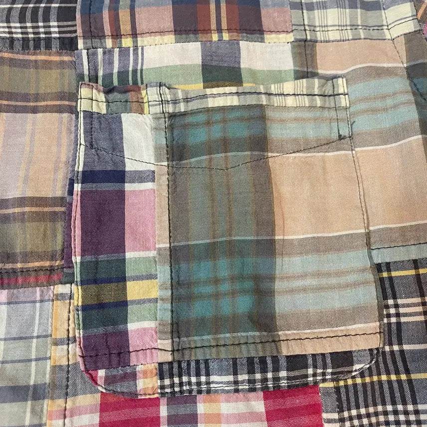 [BUNJANG] Polo Madras Patchwork Camp Shirt / 폴로 마드라스 패치워크 캠프셔츠 M