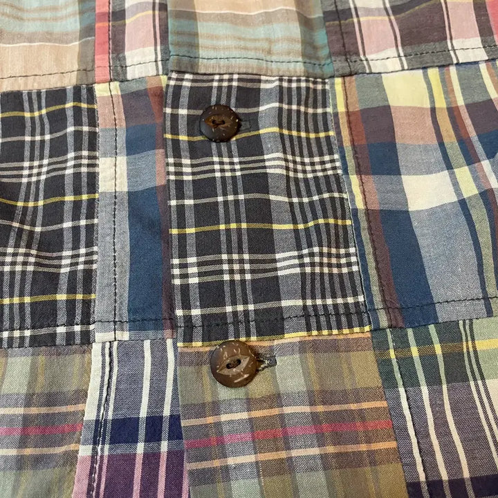 [BUNJANG] Polo Madras Patchwork Camp Shirt / 폴로 마드라스 패치워크 캠프셔츠 M