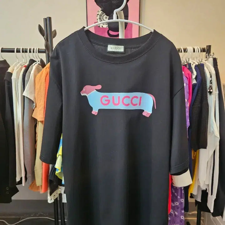 [SOLD OUT] 강아지 프린팅 블랙 반팔 티셔츠