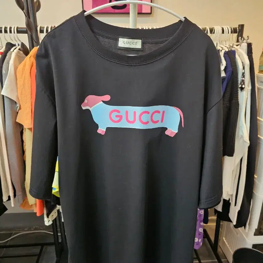[SOLD OUT] 강아지 프린팅 블랙 반팔 티셔츠
