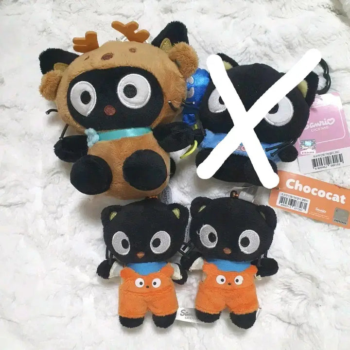 [BUNJANG] Sanrio Chococat Plush Keychain - Deer Overalls / 산리오 초코캣 인형 키링_꽃사슴 멜빵