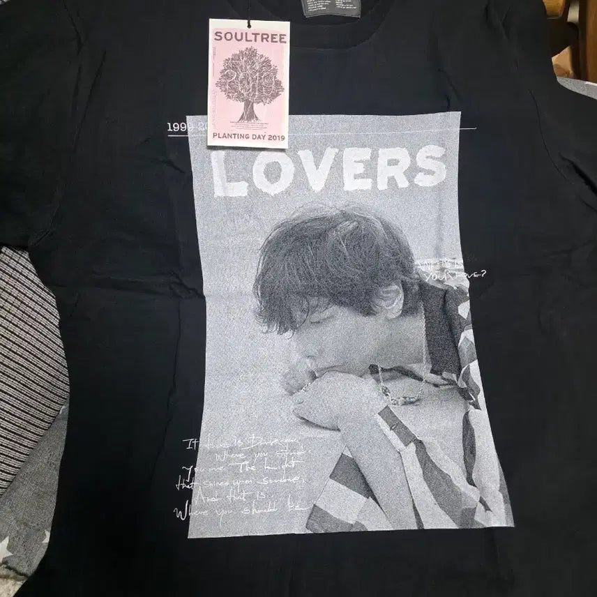 [BUNJANG] Park Hyo Shin LOVERS Black T-shirt / 박효신 검정 반팔 티셔츠 LOVERS