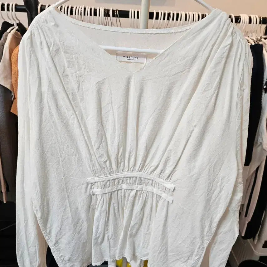 [BUNJANG] Misshong White Long-Sleeve Blouse / misshong 화이트 블라우스 긴팔