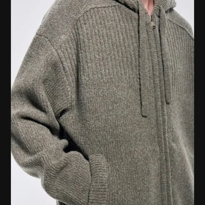 [SOLD OUT] (새상품) 25FW 시스템옴므 멜란지 니트 후드 집업