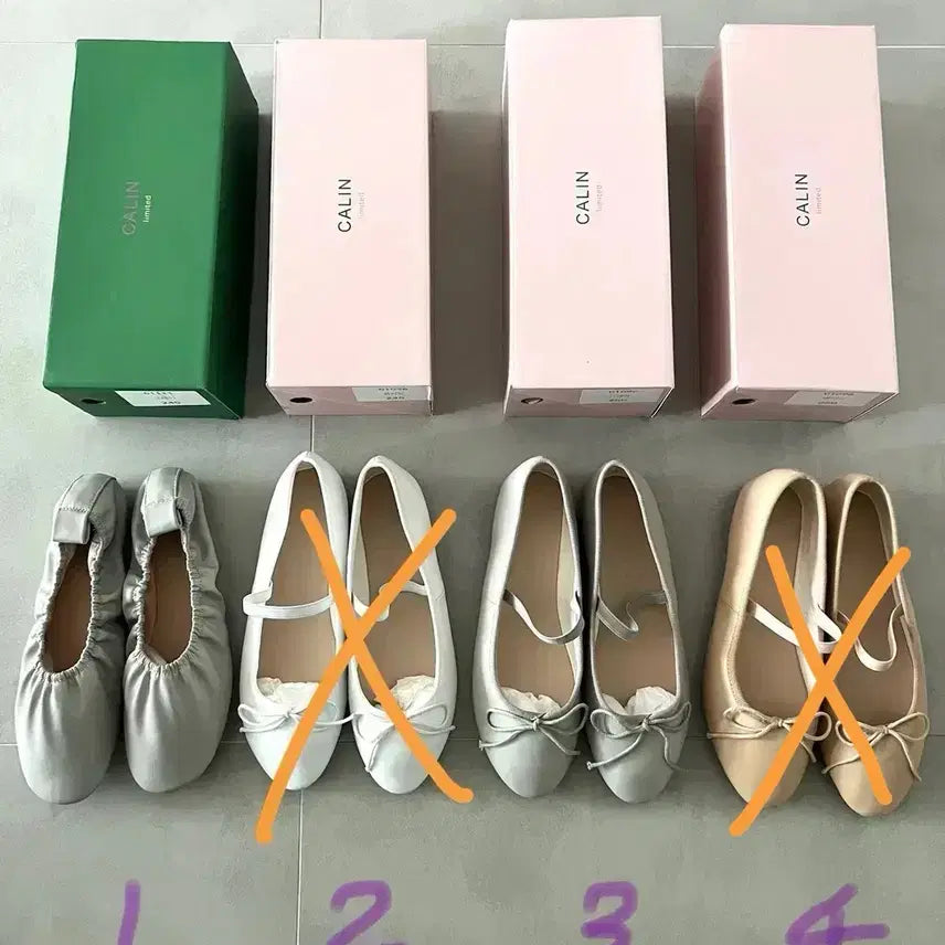 [SOLD OUT] 새상품) 꺌랑 깔량 플랫 리본 주름 240 245 250