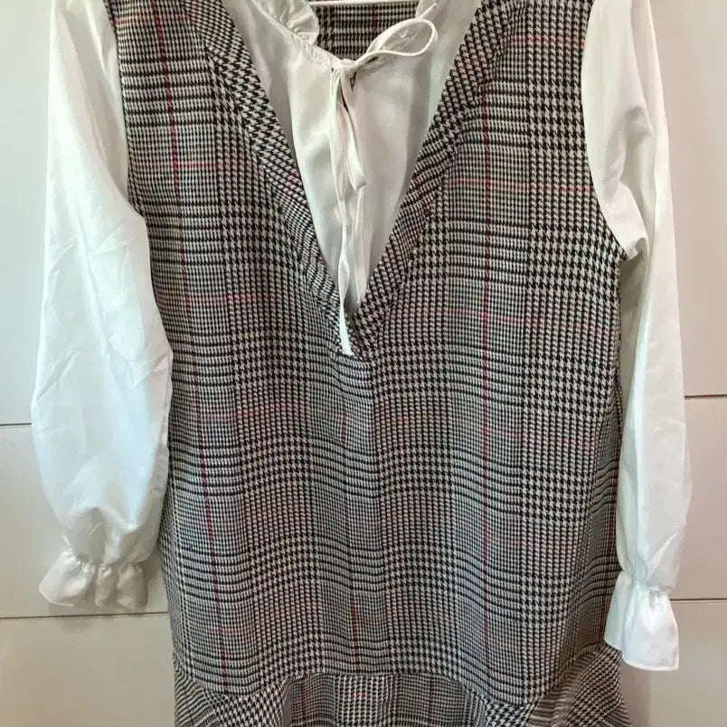 [BUNJANG] Check Pattern Frill Detail Dress / 원피스