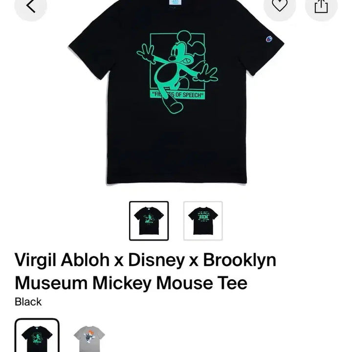 [BUNJANG] Virgil Abloh Disney Mickey Mouse T-Shirt / 버질아블로 디즈니 미키마우스 티셔츠