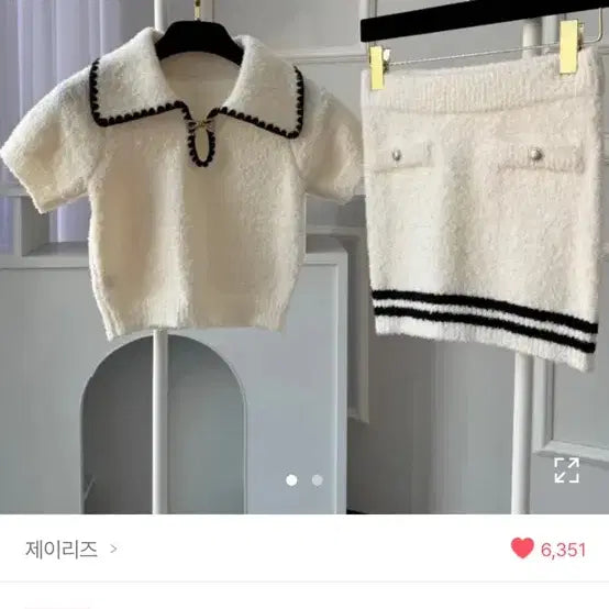 [BUNJANG] J.LIZ Two-Piece Ribbon Collar Set / 제이리즈 수입의류 투피스 리본 카라