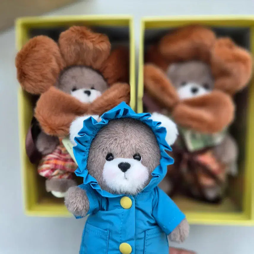 [BUNJANG] Teddy Tales Pocket Flower Coffee Brown Plush / 테디테일즈 포켓플라워 커피브라운
