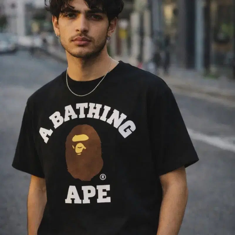 [BUNJANG] BAPE BAE College Short Sleeve T-shirt (Unisex) / [새상품/무배]베이프 BAE 컬리지 반팔티셔츠 남녀공용