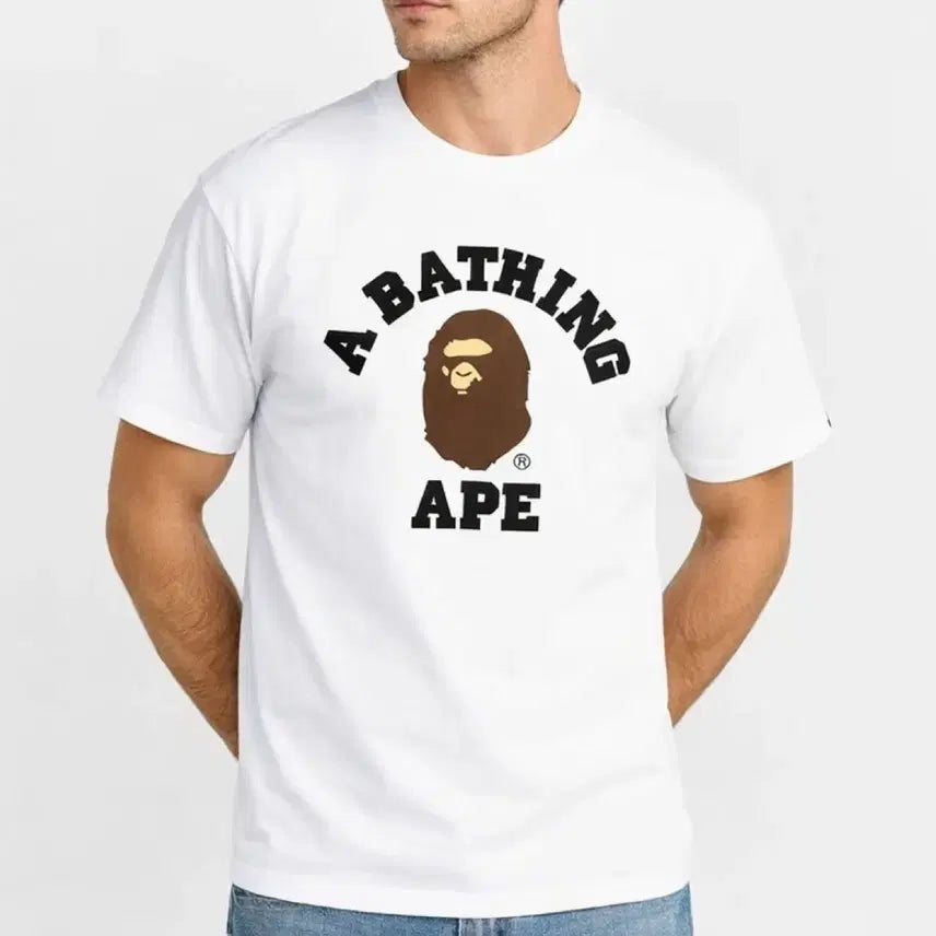 [BUNJANG] BAPE BAE College Short Sleeve T-shirt (Unisex) / [새상품/무배]베이프 BAE 컬리지 반팔티셔츠 남녀공용