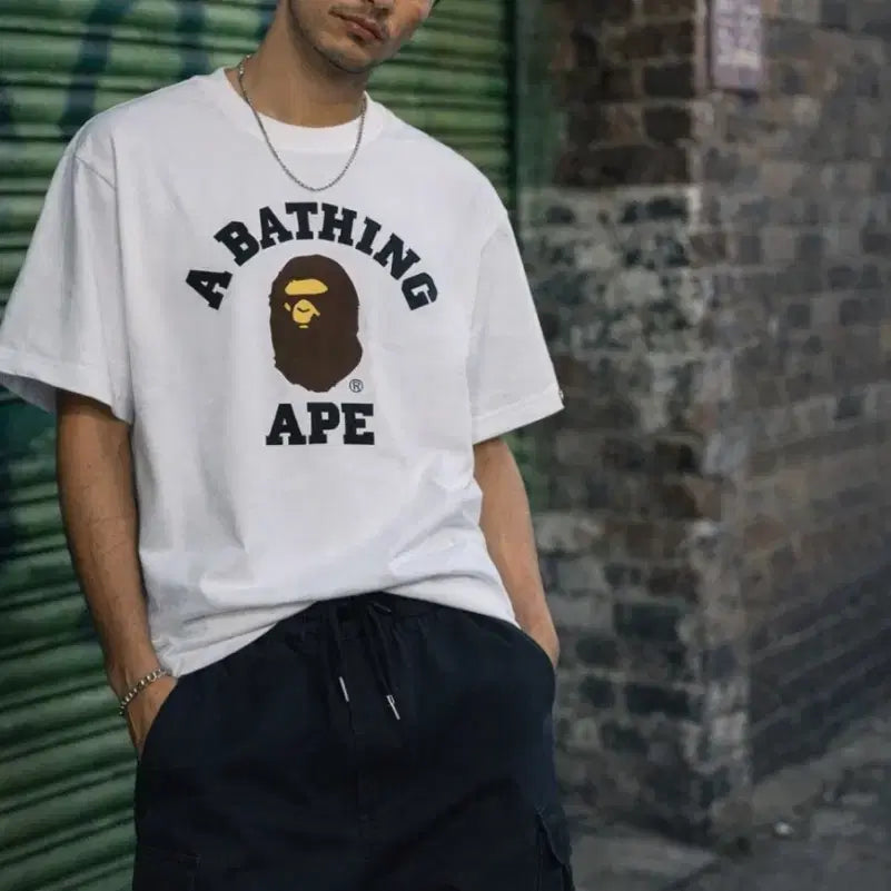 [BUNJANG] BAPE BAE College Short Sleeve T-shirt (Unisex) / [새상품/무배]베이프 BAE 컬리지 반팔티셔츠 남녀공용