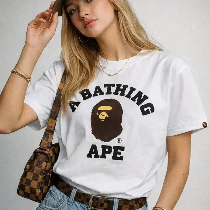 [BUNJANG] BAPE BAE College Short Sleeve T-shirt (Unisex) / [새상품/무배]베이프 BAE 컬리지 반팔티셔츠 남녀공용