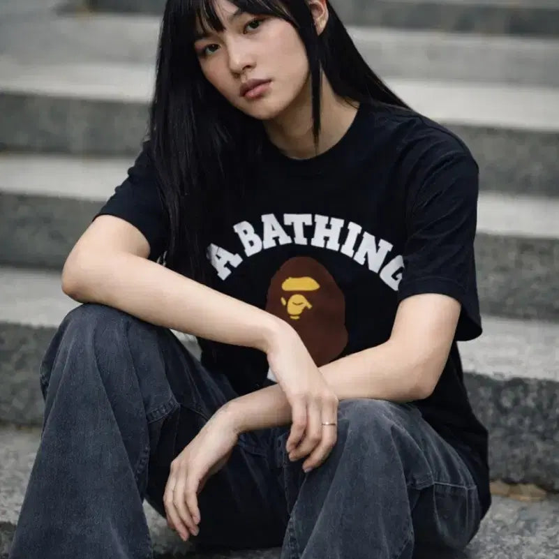 [BUNJANG] BAPE BAE College Short Sleeve T-shirt (Unisex) / [새상품/무배]베이프 BAE 컬리지 반팔티셔츠 남녀공용
