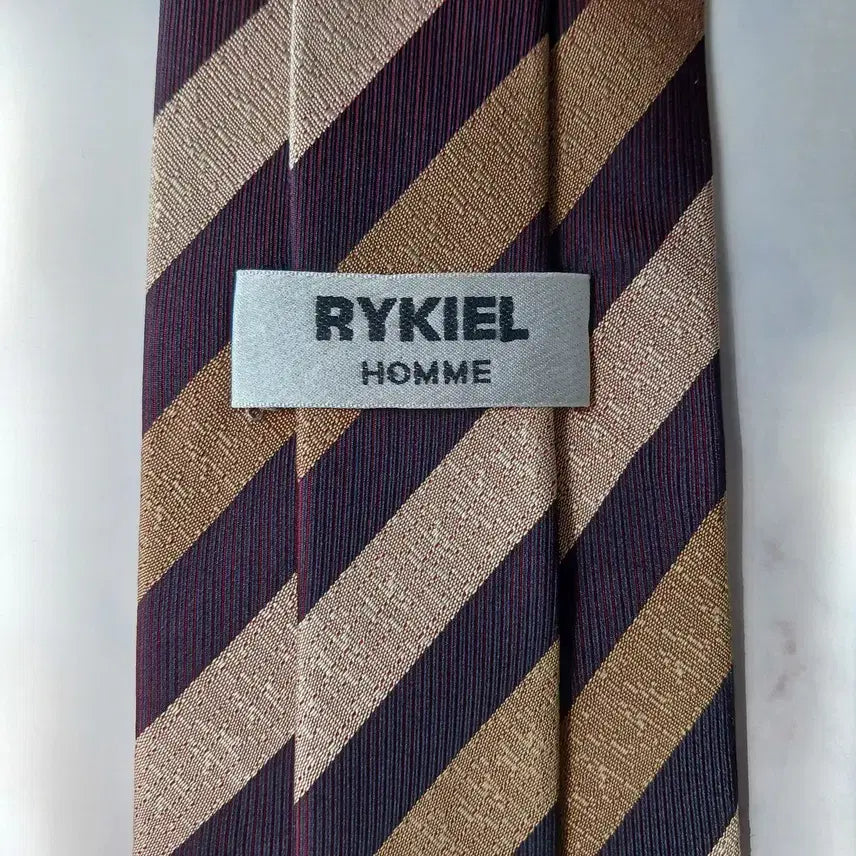[BUNJANG] Sonia Rykiel Brown Burgundy Stripe Silk Tie / 소니아 리키엘 브라운 스트라이프 넥타이 9.5cm A+등급 E919