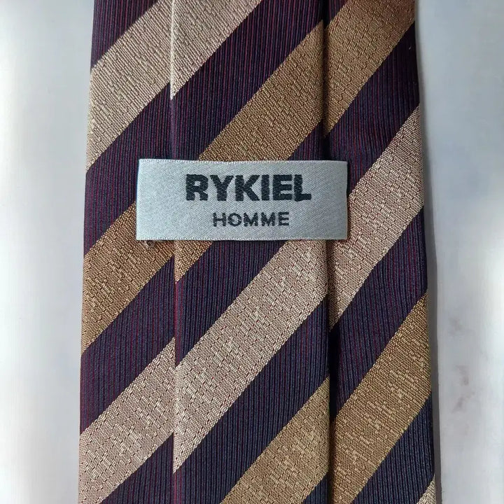 [BUNJANG] Sonia Rykiel Brown Burgundy Stripe Silk Tie / 소니아 리키엘 브라운 스트라이프 넥타이 9.5cm A+등급 E919